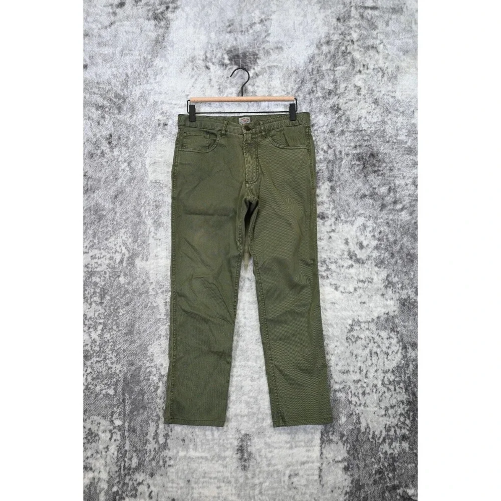Faherty Green Mid Rise Relaxed Straight Crop Leg Womens Pants Size 29